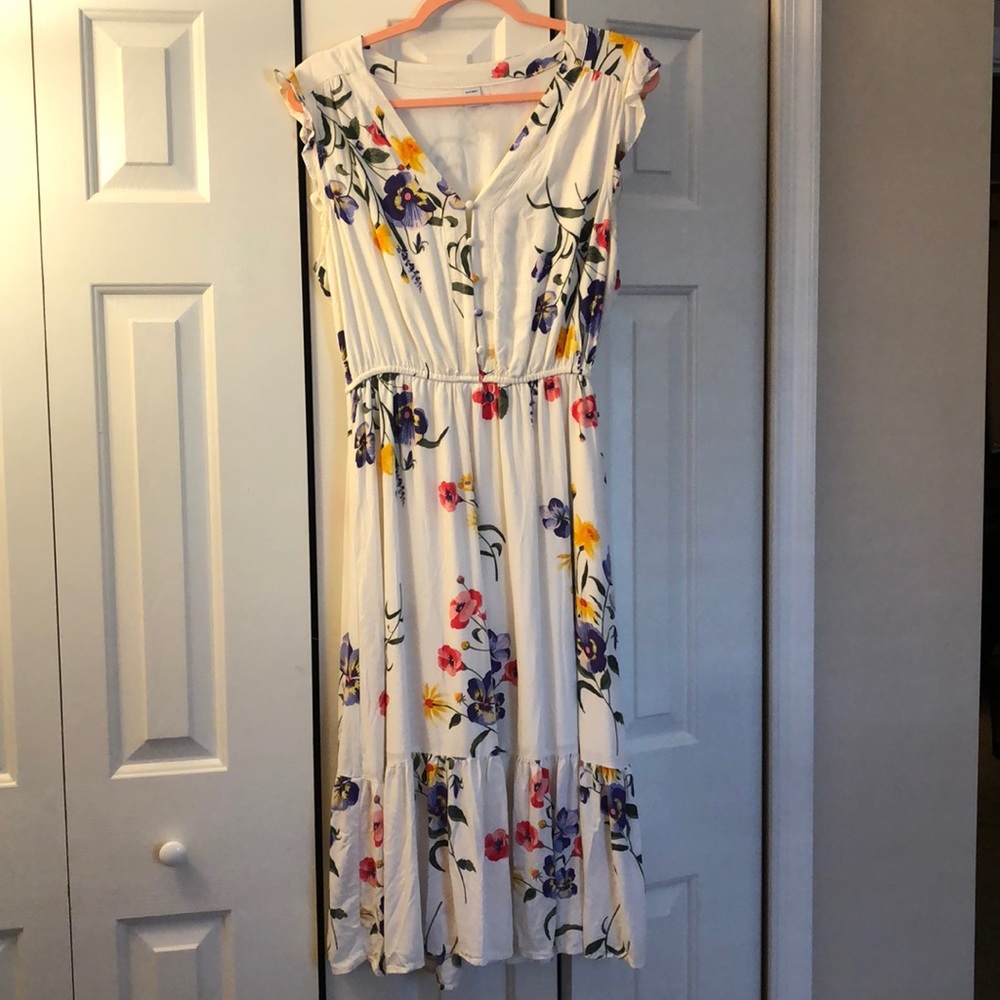 White Floral Cocktail Dress